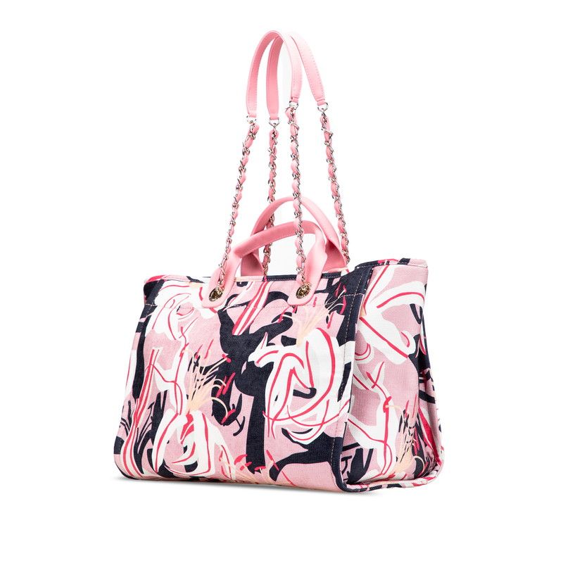 Chanel Deauville Velour Leather Handbag