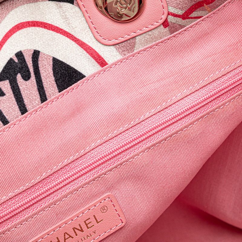 Chanel Deauville Velour Leather Handbag