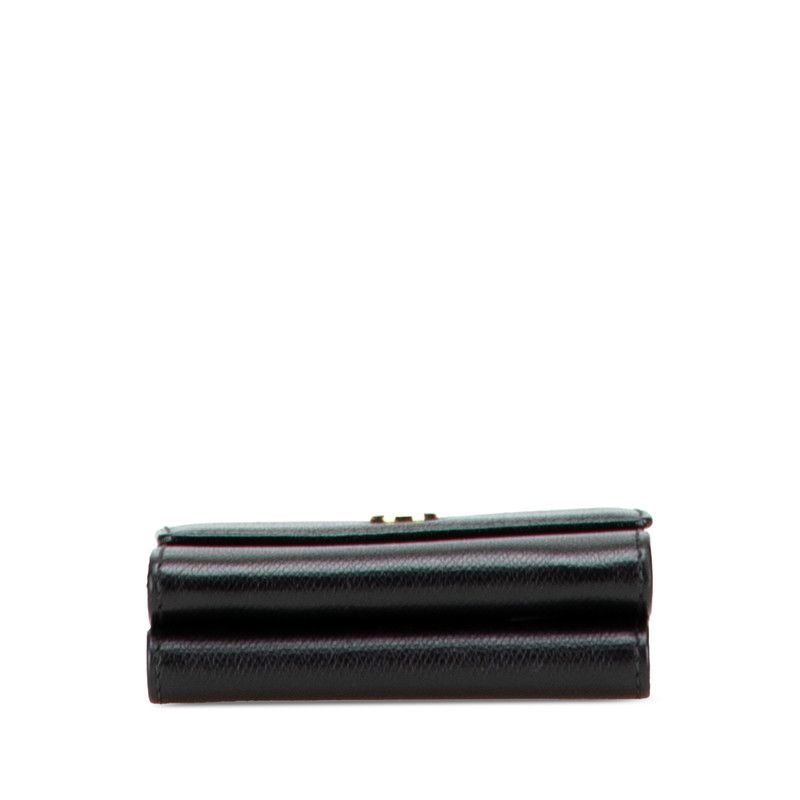 Chanel Coco Button Leather Trifold Wallet