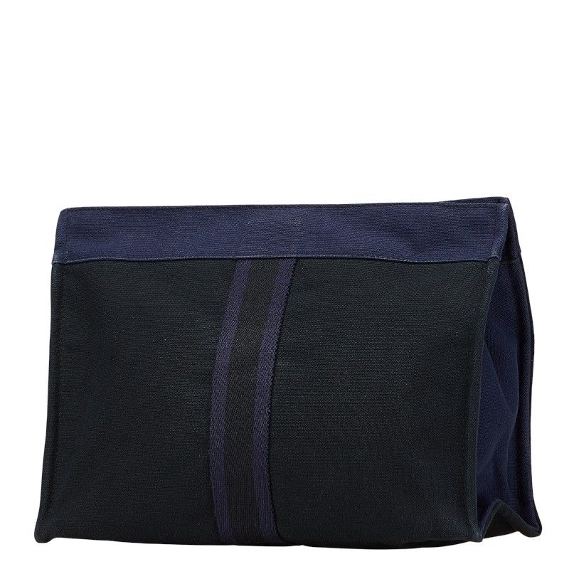 Hermes Herline Canvas Clutch Bag