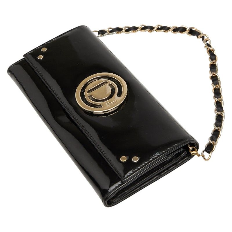 Dior Patent Leather Chain Wallet