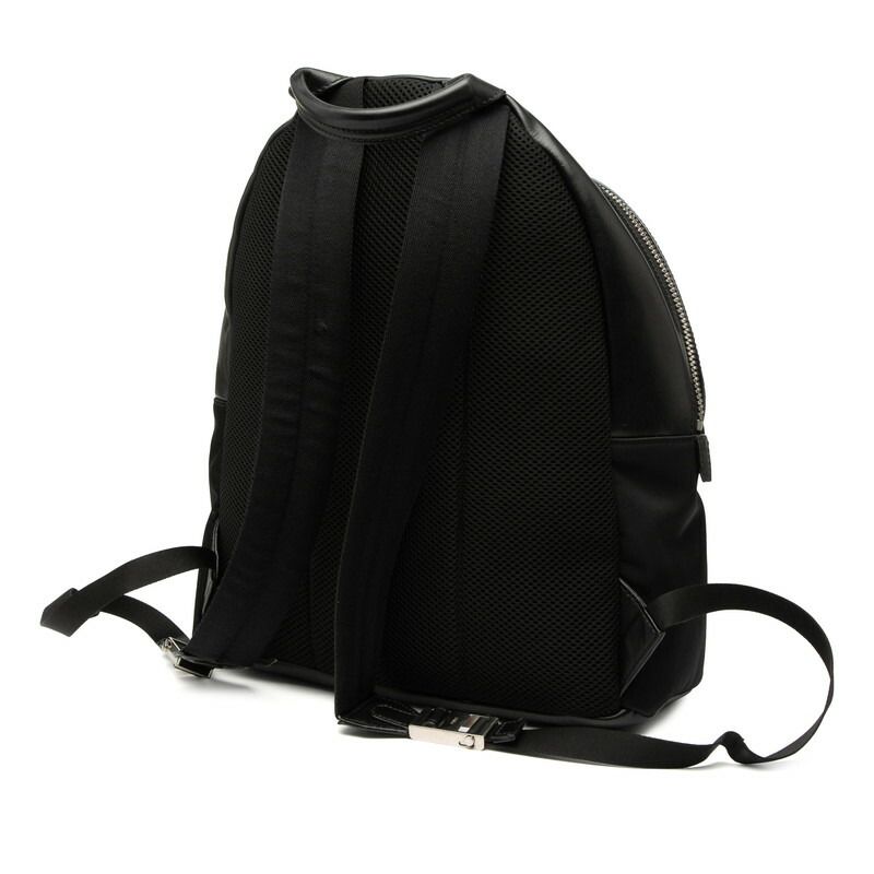 Fendi Face Leather Nylon Backpack