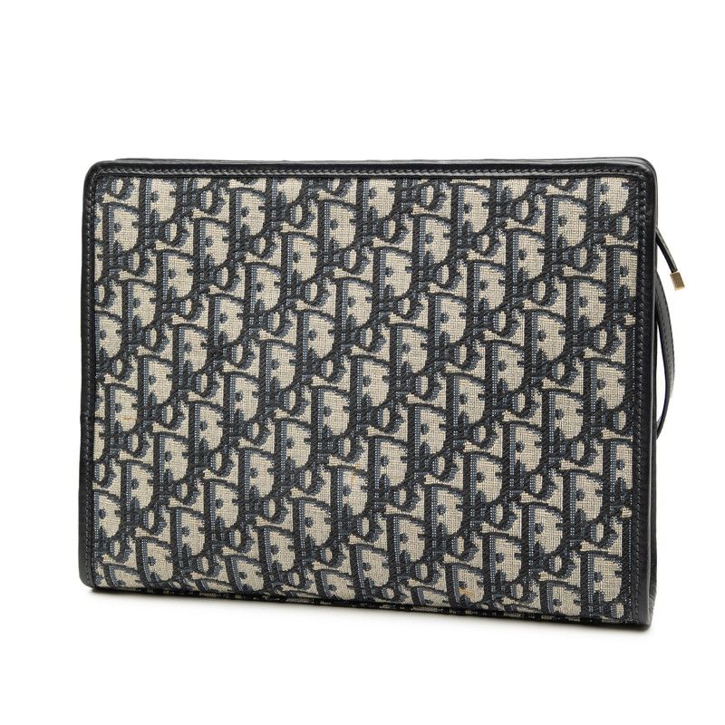 Dior 30 Montaigne Oblique Canvas Leather Clutch Bag