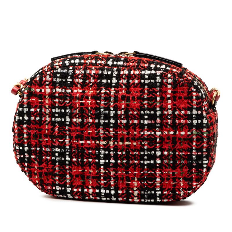 Chanel Coco Mark Tweed Leather Chain Shoulder Bag