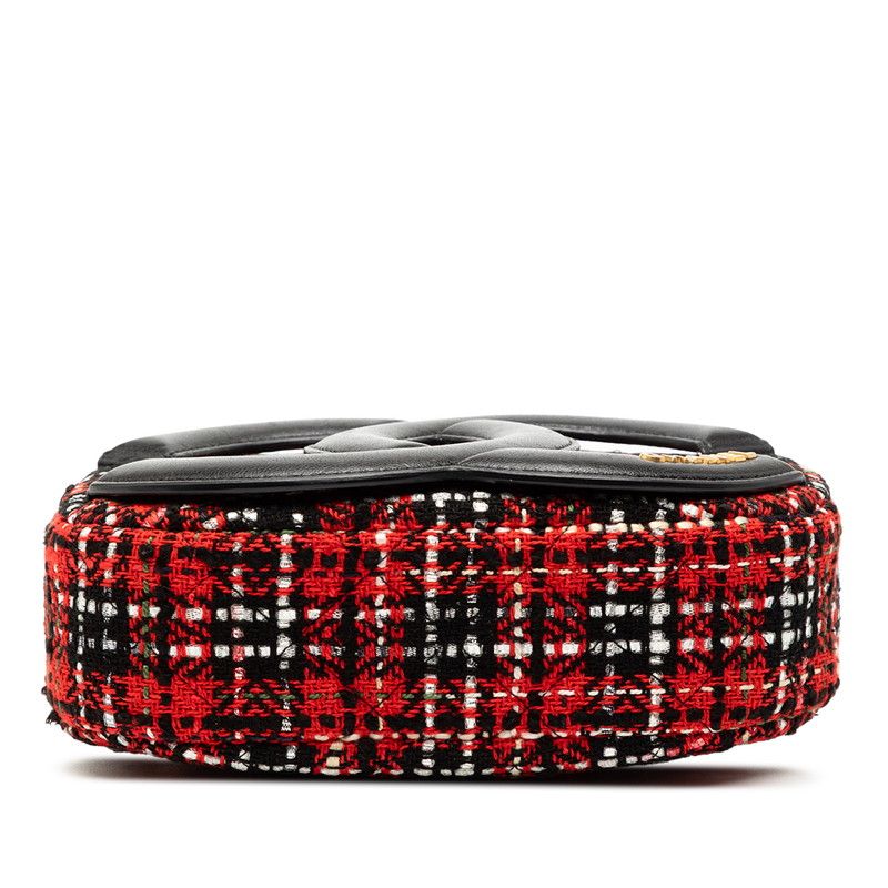 Chanel Coco Mark Tweed Leather Chain Shoulder Bag