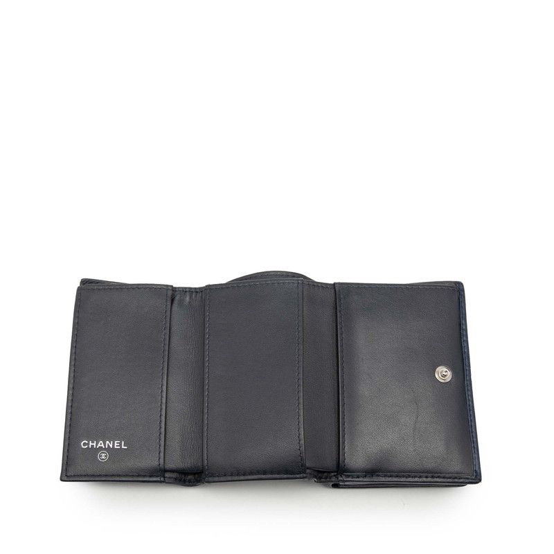 Chanel Camellia Coco Mark Leather Wallet