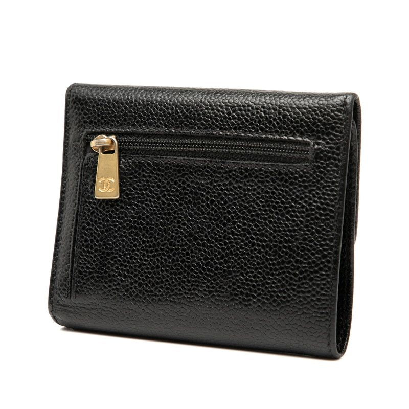 Chanel Coco Mark Caviar Skin Trifold Wallet