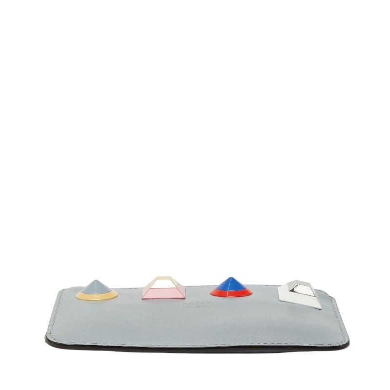 FENDI Studs Leather Coin Case Key Case
