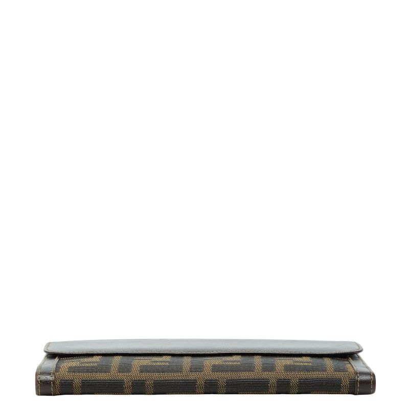 FENDI Zucca Canvas Leather Long Wallet