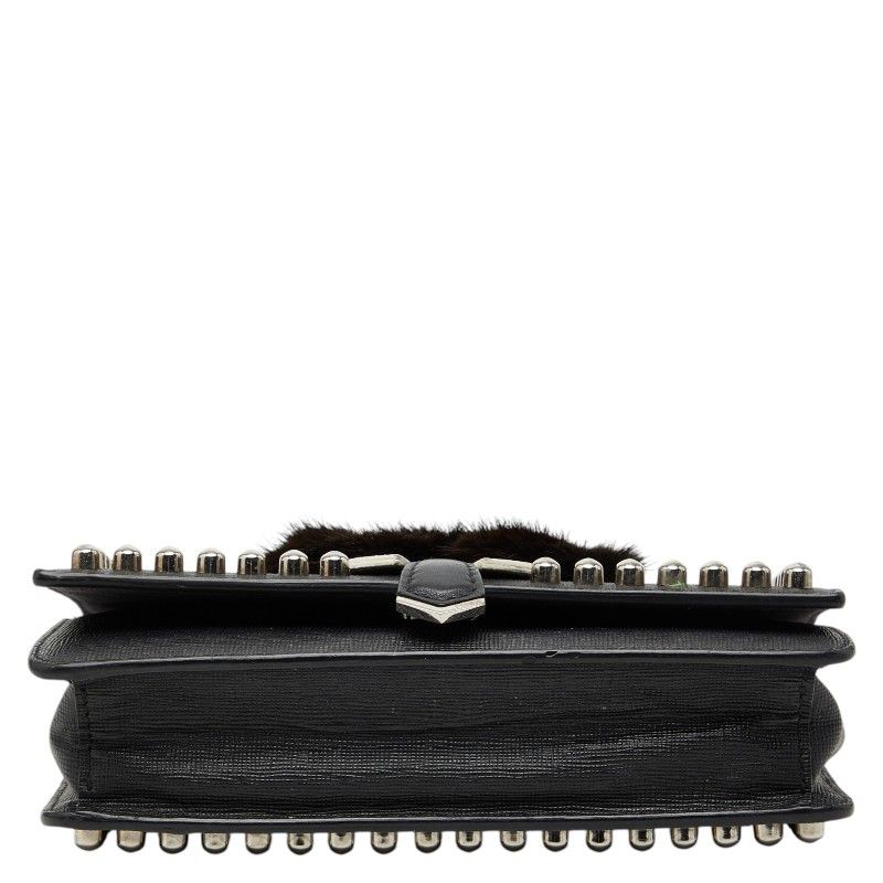 Fendi Karlito Studs Leather Chain Wallet