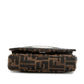 Fendi Selleria Zucca Canvas Leather Shoulder Bag