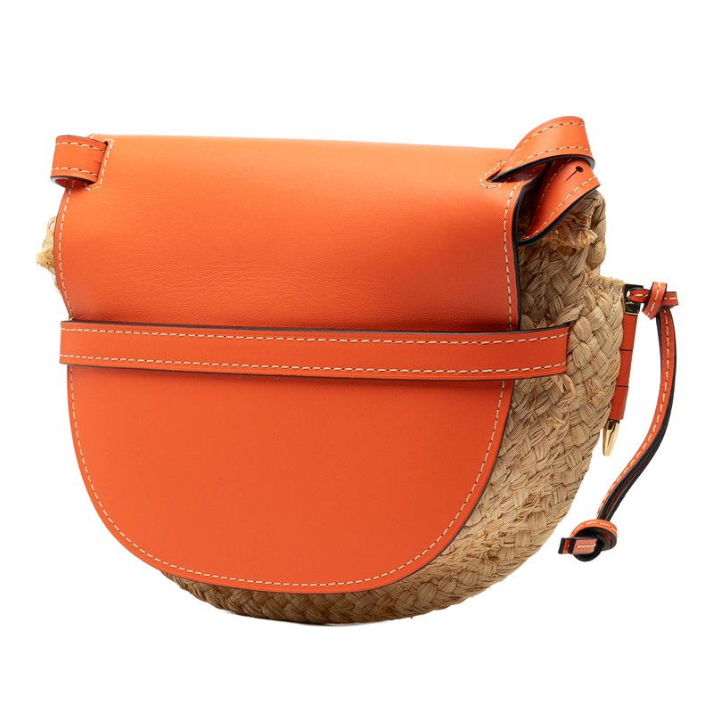 Loewe Anagram Gate raffia leather shoulder bag