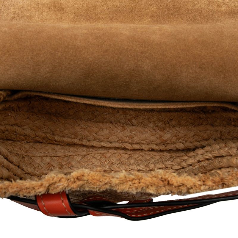 Loewe Anagram Gate raffia leather shoulder bag