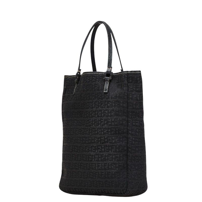 Fendi Zucchino Canvas Leather Handbag