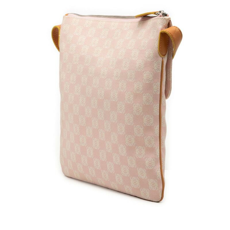 Loewe Anagram Leather Canvas Shoulder Bag