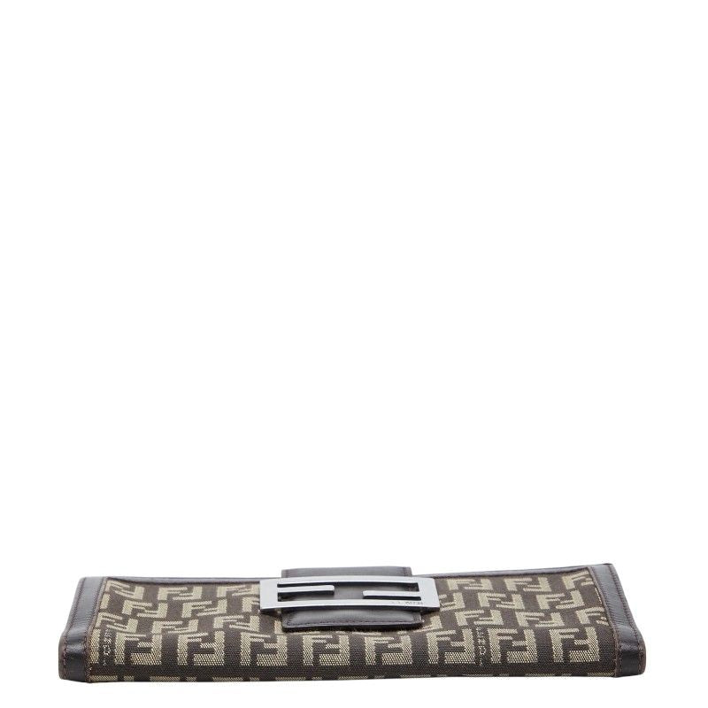 Fendi Zucchino Canvas Leather Long Wallet