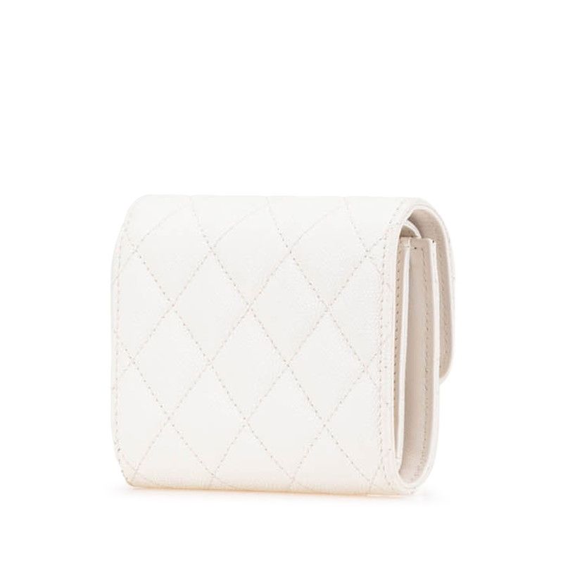 Chanel Coco Mark Bijou Matelasse Caviar Skin Trifold Wallet