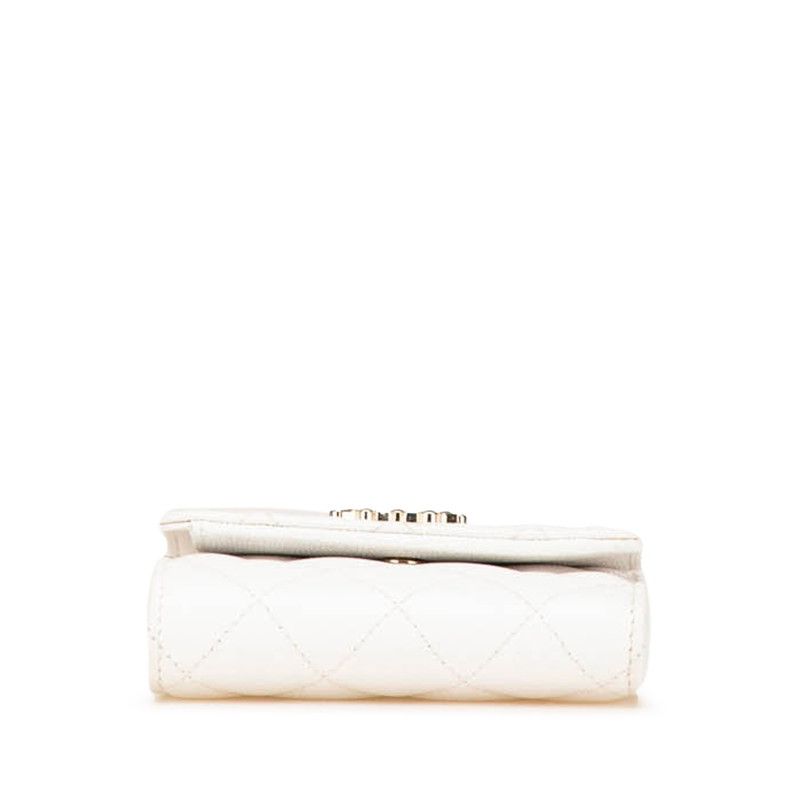 Chanel Coco Mark Bijou Matelasse Caviar Skin Trifold Wallet