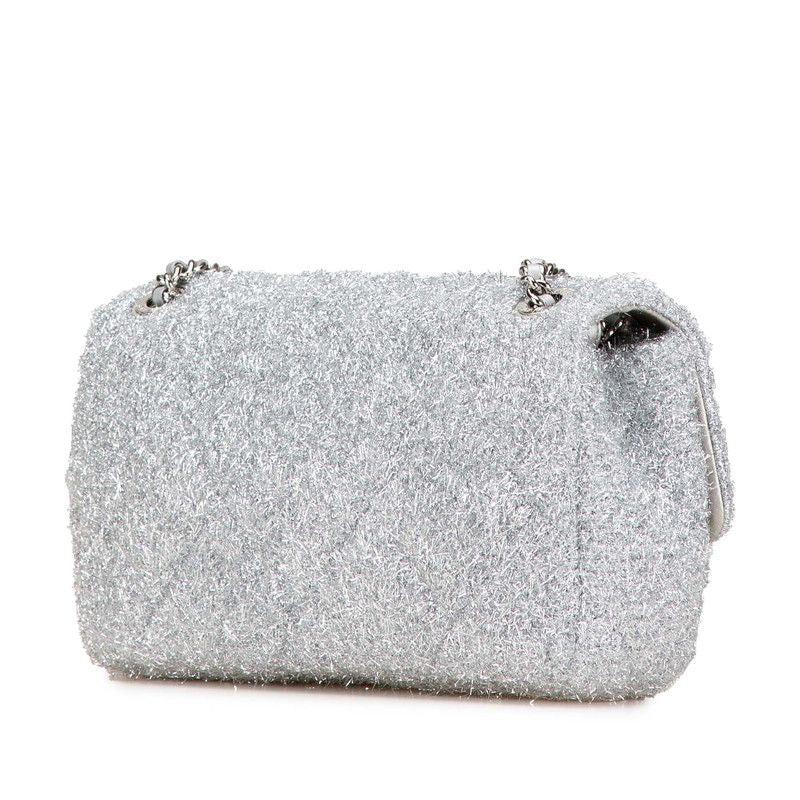 Chanel Poolto Glitter Microfiber Lambskin Chain Shoulder Bag