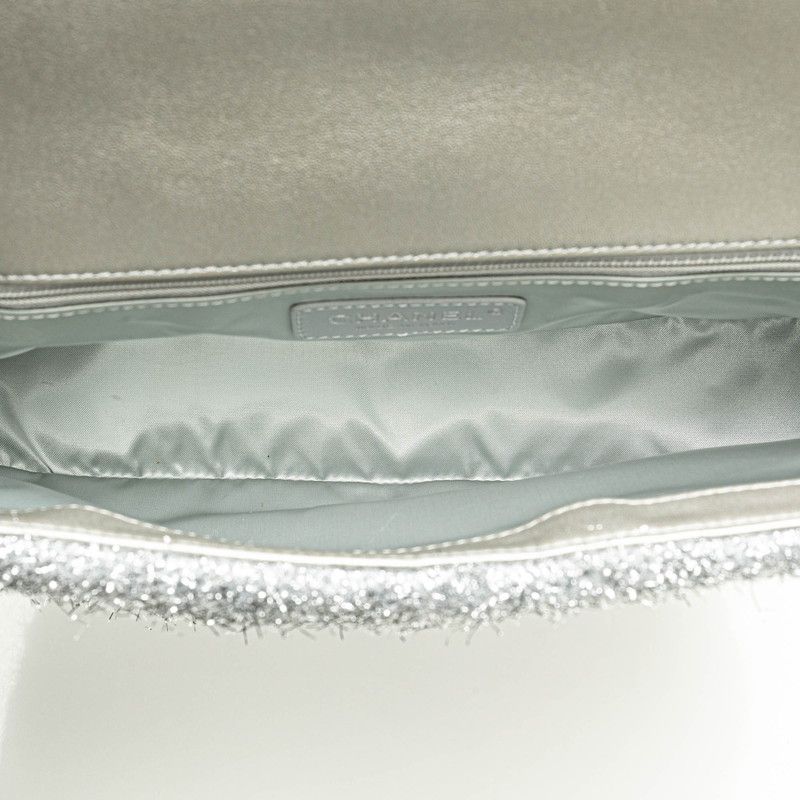 Chanel Poolto Glitter Microfiber Lambskin Chain Shoulder Bag