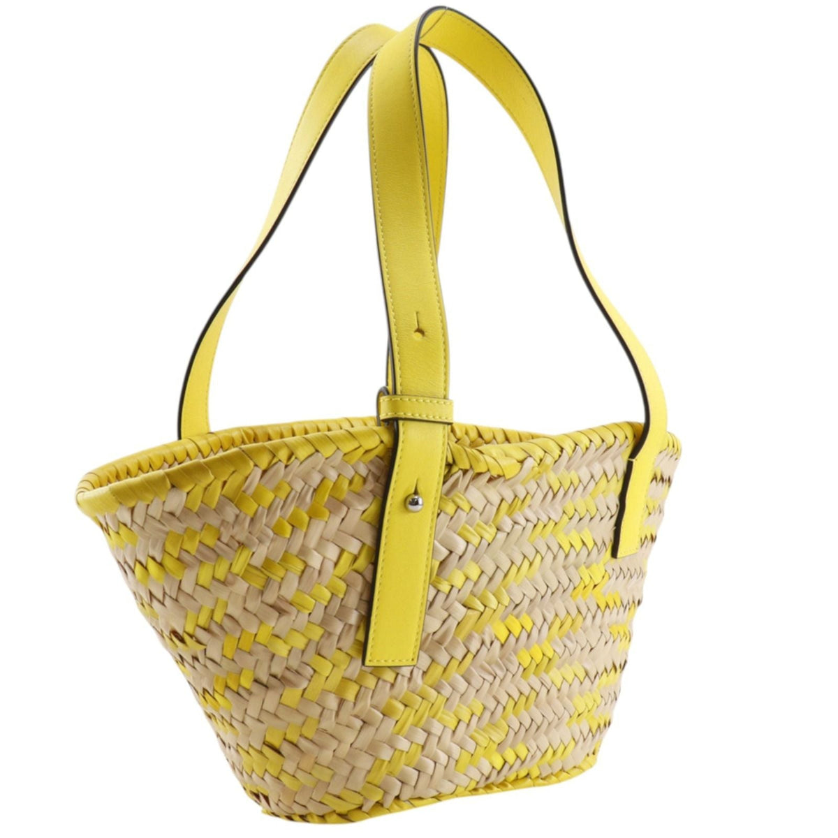 Loewe Basketbag Raffia Leather Tote Bag