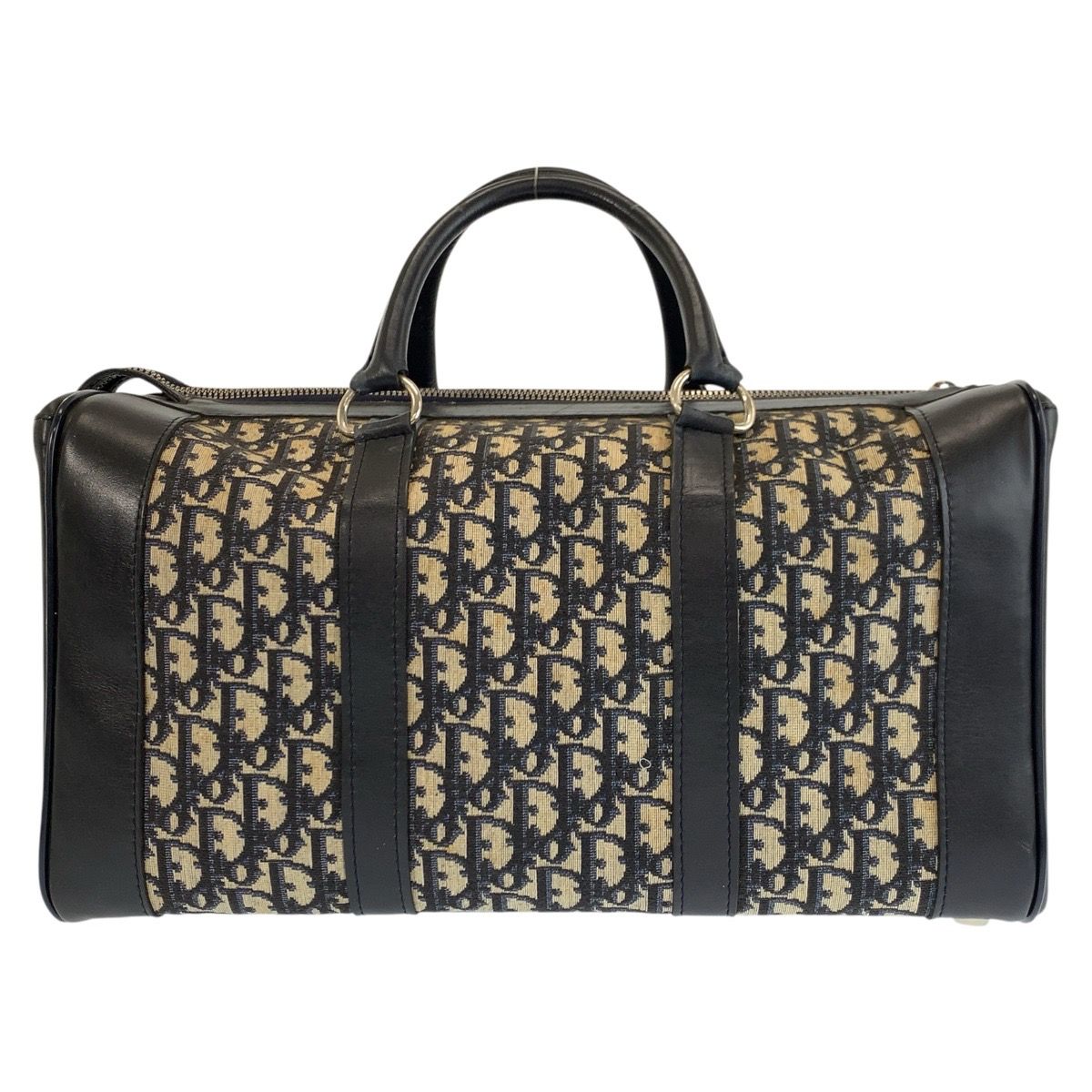 Christian Dior Trotter Canvas Leather Boston Bag