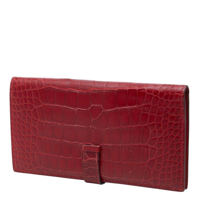 Hermes Bearn Classic Alligator Long Wallet