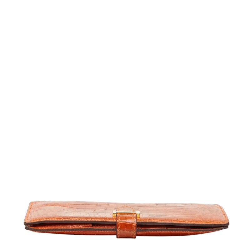 Hermes Bearn Classic Alligator Long Wallet