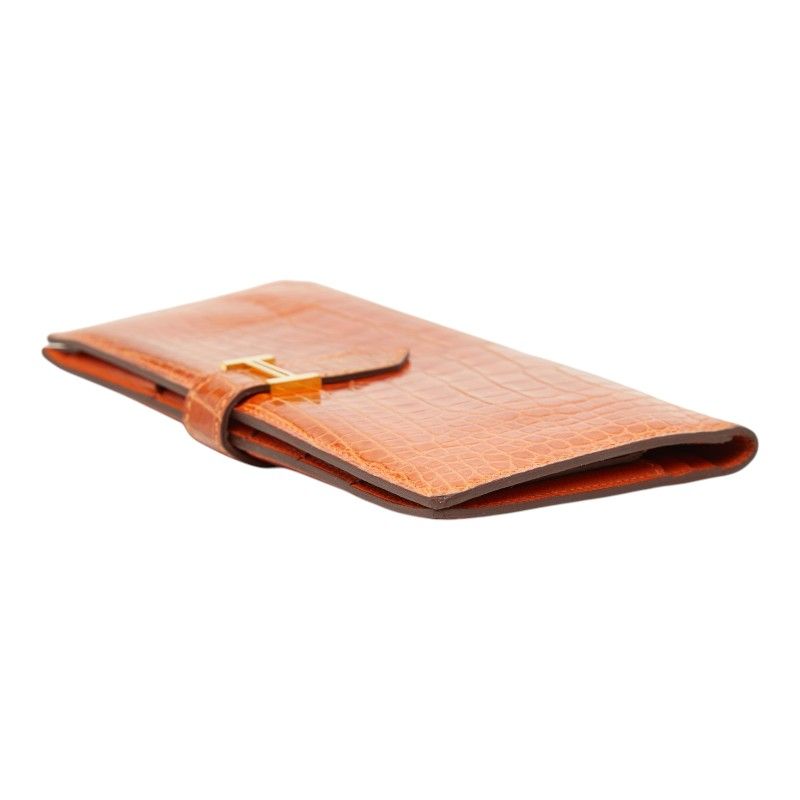 Hermes Bearn Classic Alligator Long Wallet