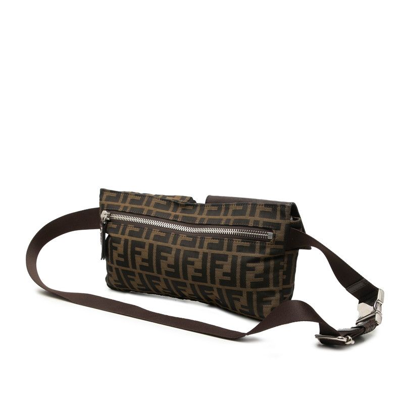 Fendi Zucca Canvas Leather Waist Bag