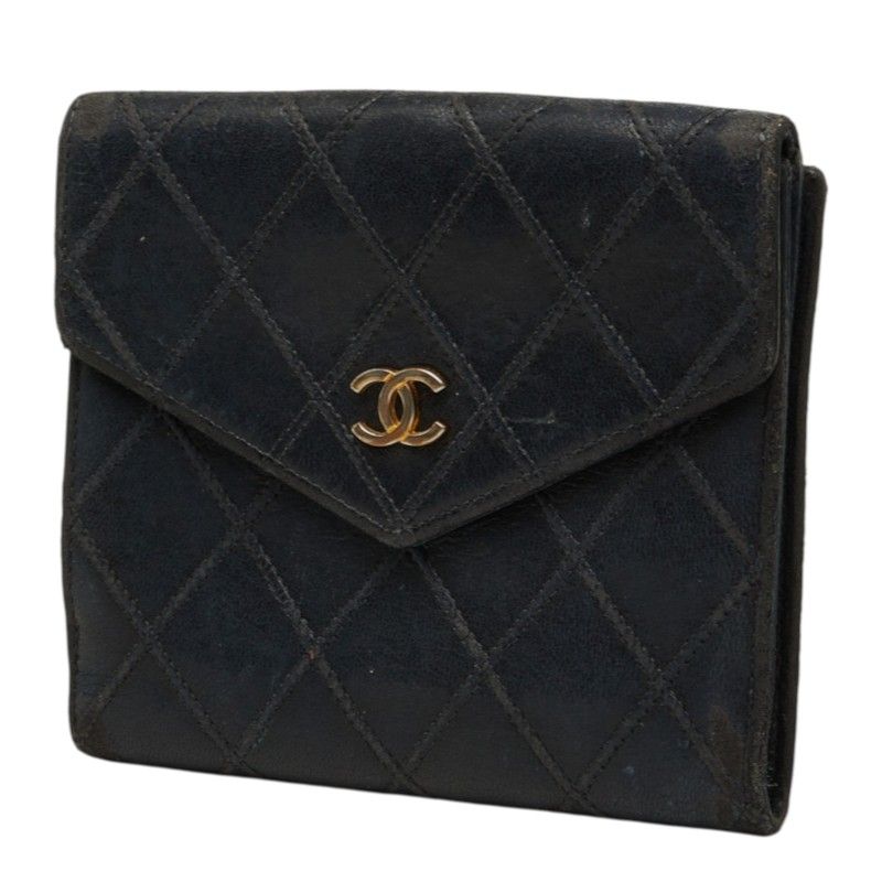 Chanel Coco Mark Bicolor Leather Wallet