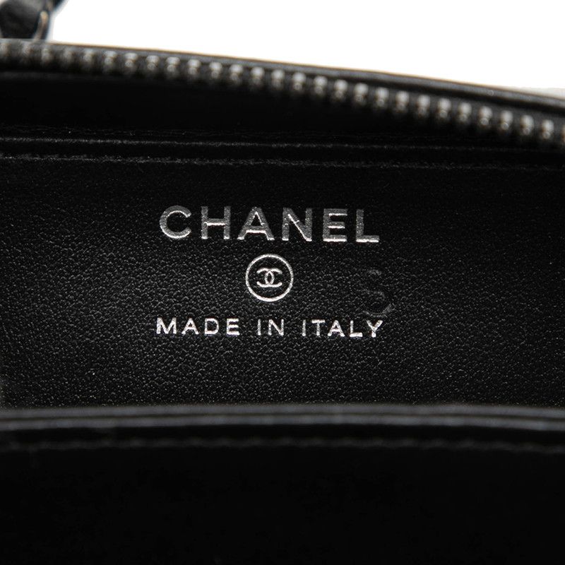 CHANEL Coco Mark So Black Leather Satin Mini Shoulder Bag