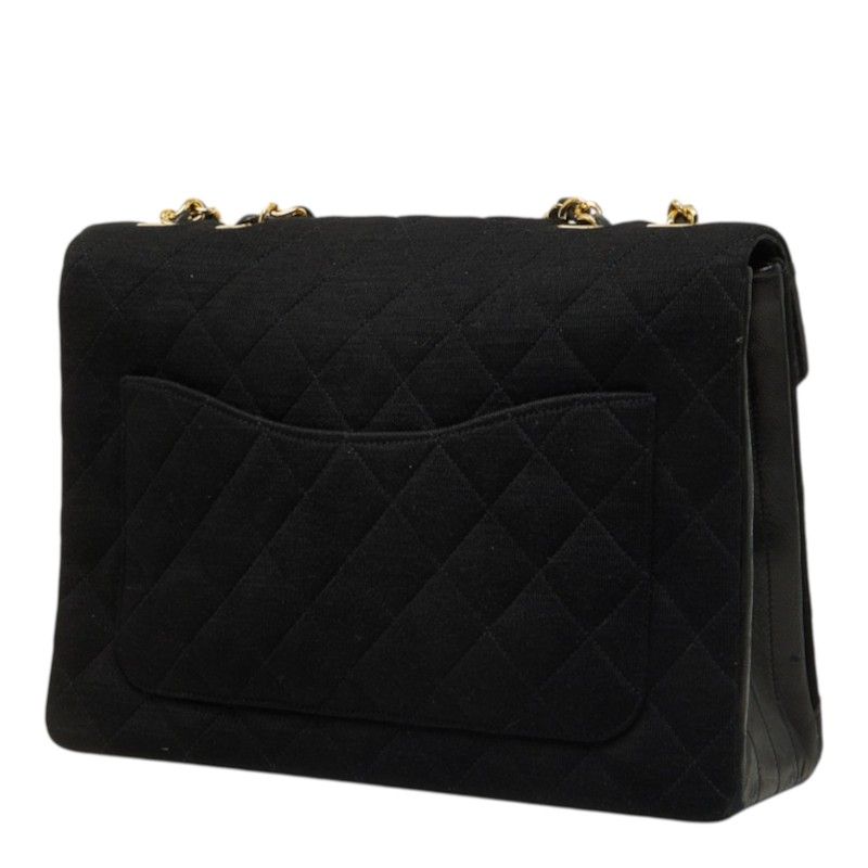 CHANEL Vintage Matelasse Cotton Leather Shoulder Bag