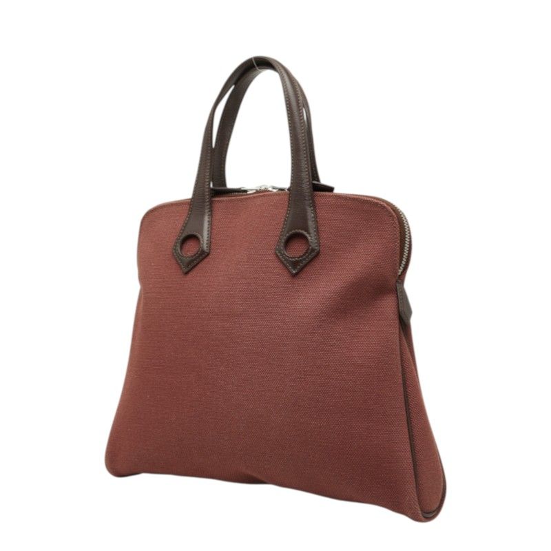 Hermes Sac Ebou PM Canvas Leather Tote Bag