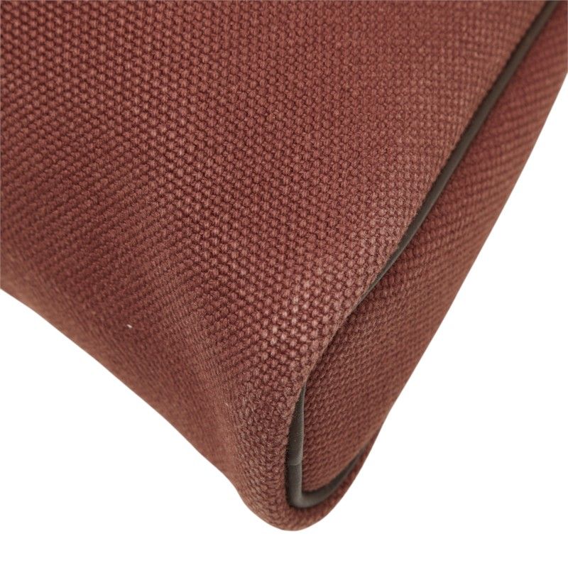 Hermes Sac Ebou PM Canvas Leather Tote Bag