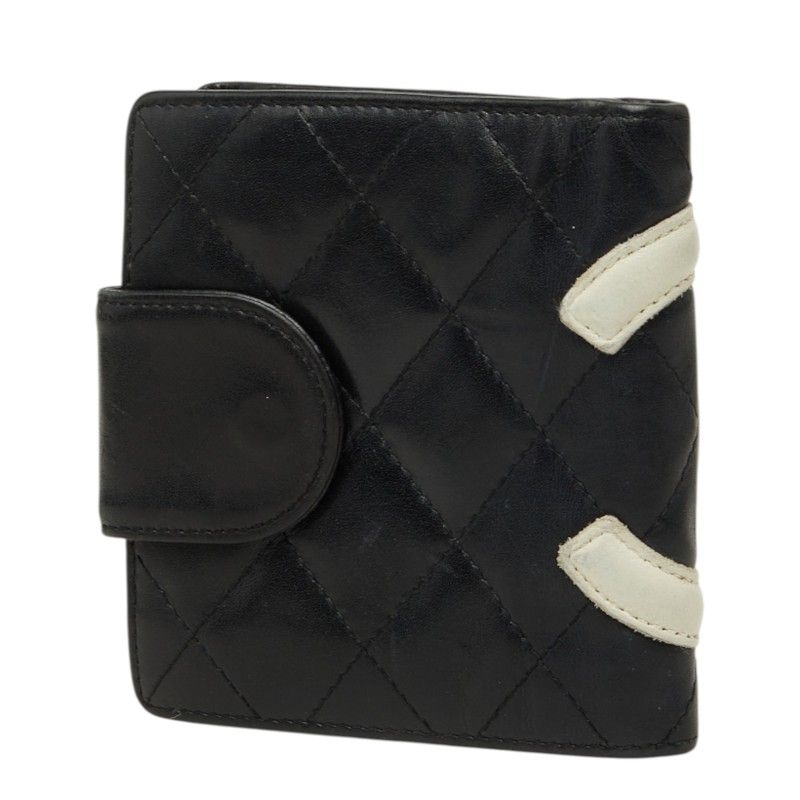 Chanel Cambon Line Coco Mark Leather Bifold Wallet