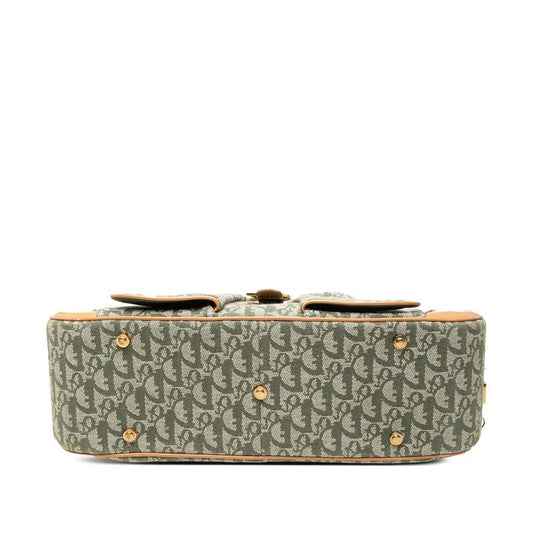 Dior Trotter Double Saddlebag Jacquard Canvas Handbag