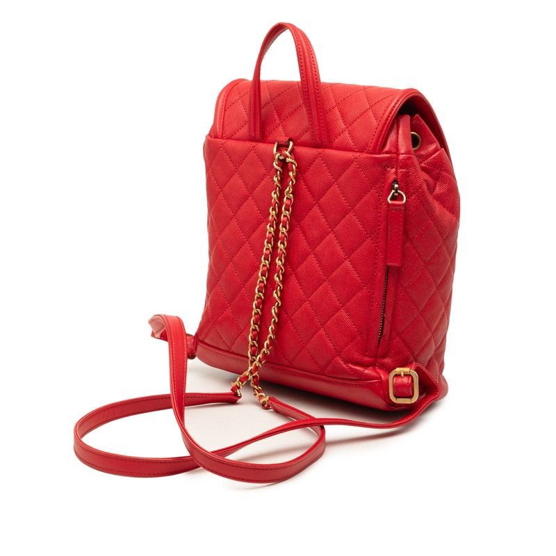 CHANEL CC Filigree Caviar Skin Backpack