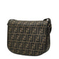 Fendi Zucca Canvas Leather Shoulder Bag