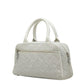 Chanel Matelasse Logo Canvas Leather Boston Bag