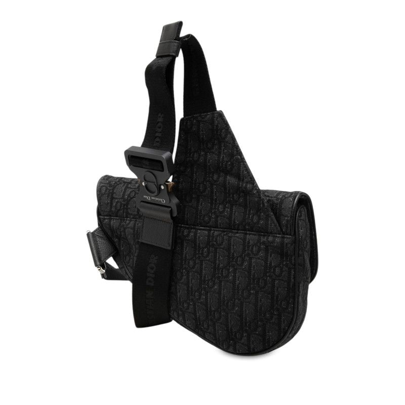 Dior Oblique Saddle canvas leather shoulder bag