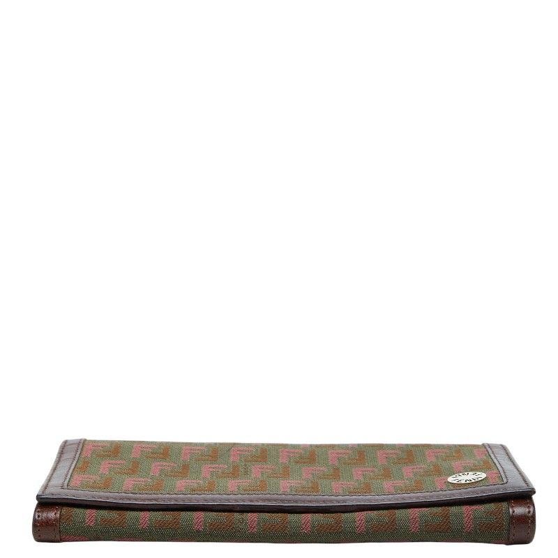 Fendi Zucca Canvas Leather Long Wallet