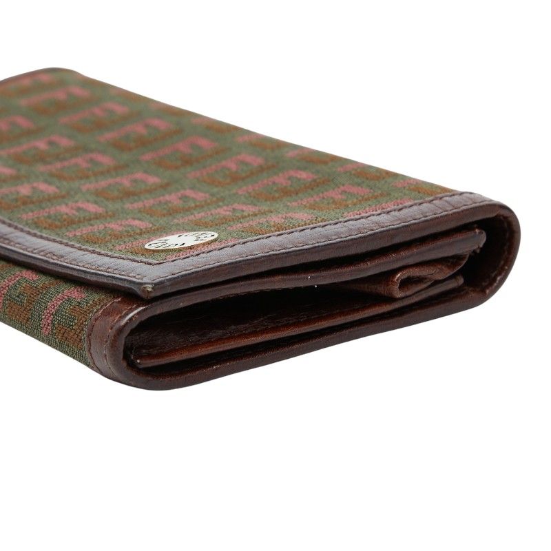 Fendi Zucca Canvas Leather Long Wallet