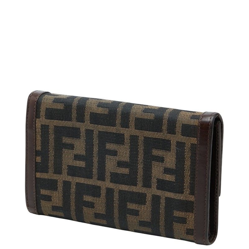 Fendi Zucca Canvas Leather Long Wallet