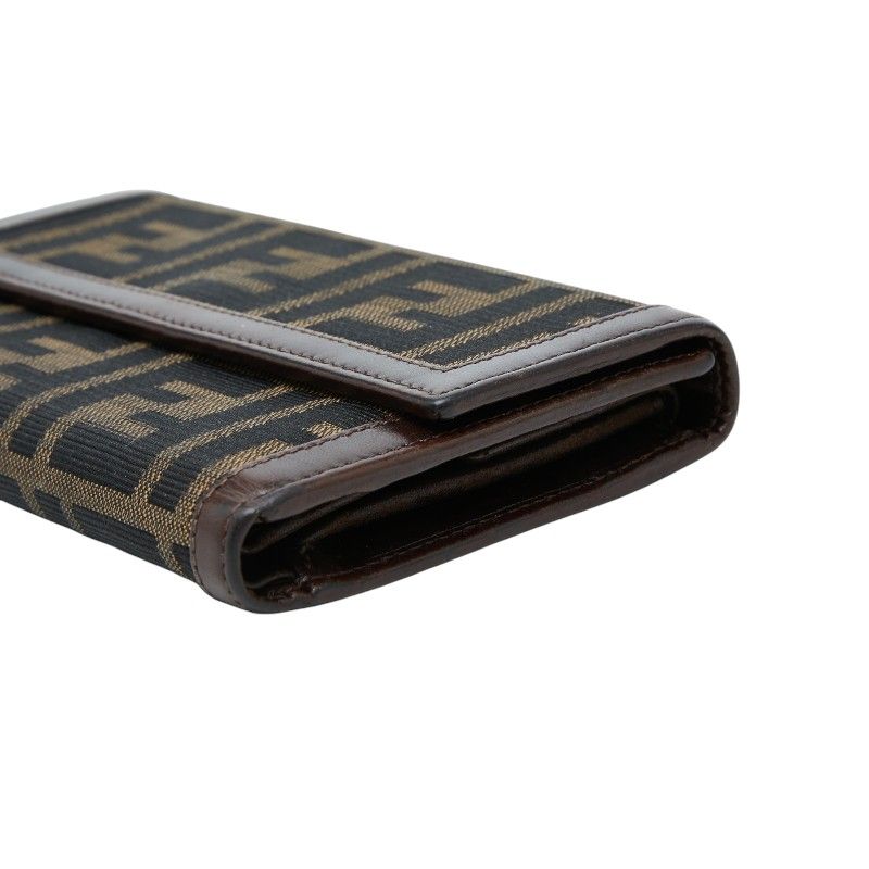 Fendi Zucca Canvas Leather Long Wallet