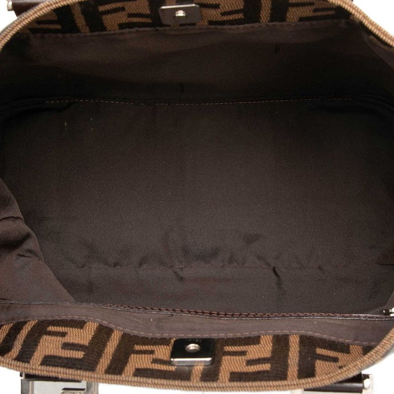 Fendi Zucca Canvas Leather Handbag