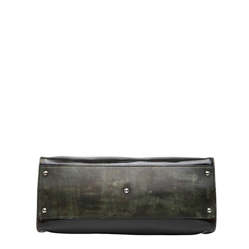 Fendi Peekaboo Large Patent Leather Suede 2way Bag