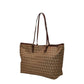Fendi Zucchino Canvas Leather Tote Bag
