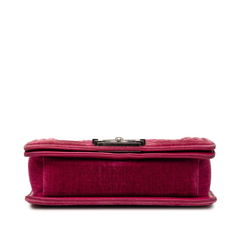 Chanel Boy Chanel Velour Leather Shoulder Bag