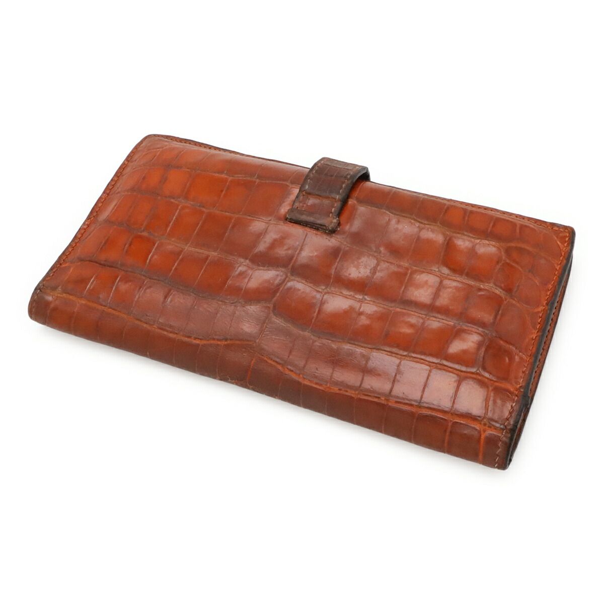 Hermes Bearn Classic Niloticus Crocodile Long Wallet